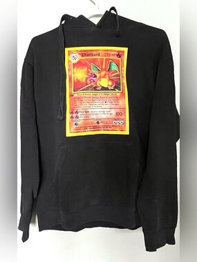 Black bootleg Charizard Graphic Hoodie Sweatshirt